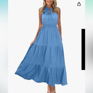 NWT KIRUNDO blue flowy maxi sundress Size S